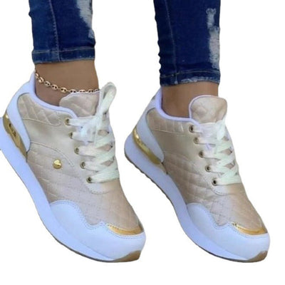 Large Lace Up Sneakers New Round Toe Casual Flat Sole Single Shoe Womens Shoe