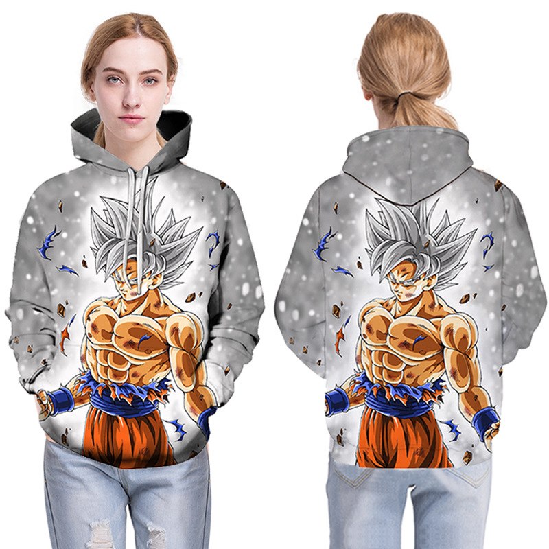 Cartoon hoodie seven dragon ball Z pocket hooded sweatshirt sleeves for men and women wearing